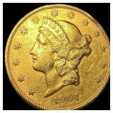 1904 Liberty Head $20 Gold Double Eagle  UNCIRCUL