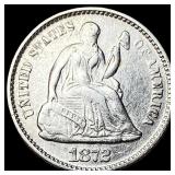 1872 Silver Half Dime NEARLY UNCIRCULATED
