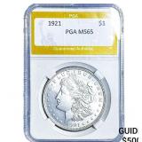 1921 Morgan Silver Dollar PGA MS65