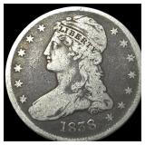 1838 Silver Capped Bust Half Dollar LIGHTLY  CIRC