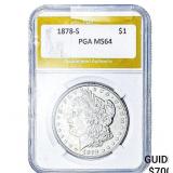 1878-S Morgan Silver Dollar PGA MS64