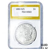 1882-O/S Morgan Silver Dollar PGA MS63