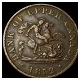 1852 Bank of Upper Canada Half Penny Token UNCIRCU