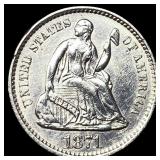 1871 Silver Seated Liberty Half Dime  UNCIRCULATE