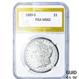 1889-S Morgan Silver Dollar PGA MS62