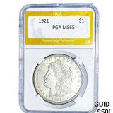 1921 Morgan Silver Dollar PGA MS65