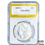 1897-S Morgan Silver Dollar PGA MS63