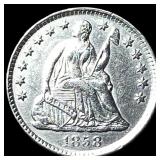 1858 Silver Seated Liberty Half Dime CLOSELY  UNC