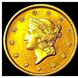 1853 Gold $1 Liberty Head Type 1 CLOSELY  UNCIRCU