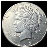 1928 Silver Peace Dollar CLOSELY UNCIRCULATED