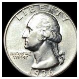 1936-S Silver Washington Quarter CHOICE AU