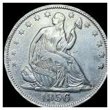 1856-S Silver Half Dollar NEARLY UNCIRCULATED