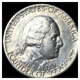 1927 Silver Battle of Bennington Half Dollar NEARL