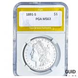 1891-S Morgan Silver Dollar PGA MS63