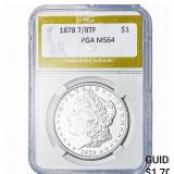 1878 7/8TF Morgan Silver Dollar PGA MS64