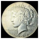 1928 Silver Peace Dollar CLOSELY UNCIRCULATED