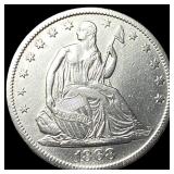 1868-S Silver Seated Liberty Half Dollar  NEARLY