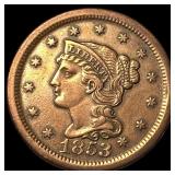 1853 Braided Hair Large Cent NEARLY  UNCIRCULATED