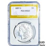 1897-S Morgan Silver Dollar PGA MS63