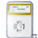 1945-D Mercury Silver Dime PGA MS68