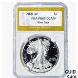 2001-W Silver Eagle PGA PR69 DCAM
