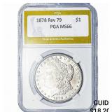 1878 Rev 79 Morgan Silver Dollar PGA MS66
