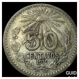 1919M Mexico Silver 50 Centavos
