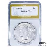 1934-S Silver Peace Dollar PGA AU55+