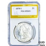 1878-S Morgan Silver Dollar PGA MS64+