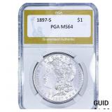1897-S Morgan Silver Dollar PGA MS64