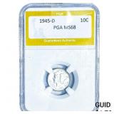 1945-D Mercury Silver Dime PGA MS68