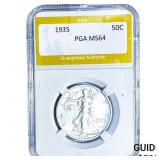 1935 Walking Liberty Half Dollar PGA MS64