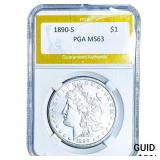1890-S Morgan Silver Dollar PGA MS63