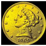 1905 Liberty Head Half Eagle $5 Gold HIGH GRADE