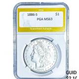 1886-S Morgan Silver Dollar PGA MS63