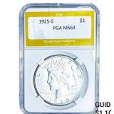1925-S Silver Peace Dollar PGA MS63