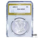 1891-S Morgan Silver Dollar PGA MS63