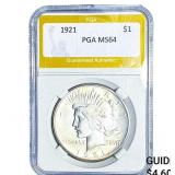 1921 Silver Peace Dollar PGA MS64