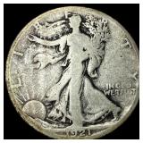 1921-S Silver Walking Liberty Half Dollar NICELY C