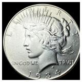 1934 Silver Peace Dollar NEARLY UNCIRCULATED