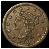 1853 Braided Hair Large Cent NEARLY  UNCIRCULATED