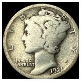 1921 Silver Mercury Dime LIGHTLY CIRCULATED