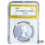 1963 Canada Silver Dollar PGA MS66 PL CAMEO