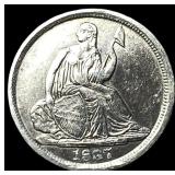 1867 Seated Liberty Half Dime CLOSELY UNCIRCULATED
