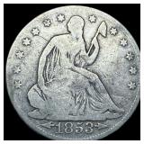1853-O Silver Seated Liberty Half Dollar  NICELY