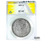 1890 Morgan Silver Dollar ANACS EF45