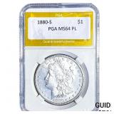 1880-S Morgan Silver Dollar PGA MS64 PL
