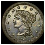 1851 Braided Hair Large Cent HIGH GRADE