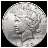 1922-D Silver Peace Dollar ABOUT UNCIRCULATED
