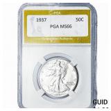 1937 Walking Liberty Half Dollar PGA MS66